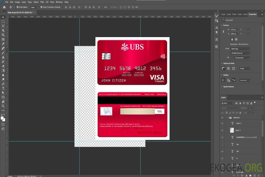 Carte Visa Classic de la banque UBS Suisse template Carte Visa Classic de la banque UBS Suisse template